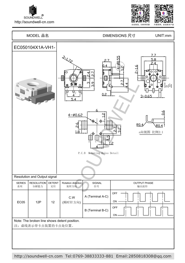 EC050104貫通軸增量型編碼器規(guī)格書(shū)