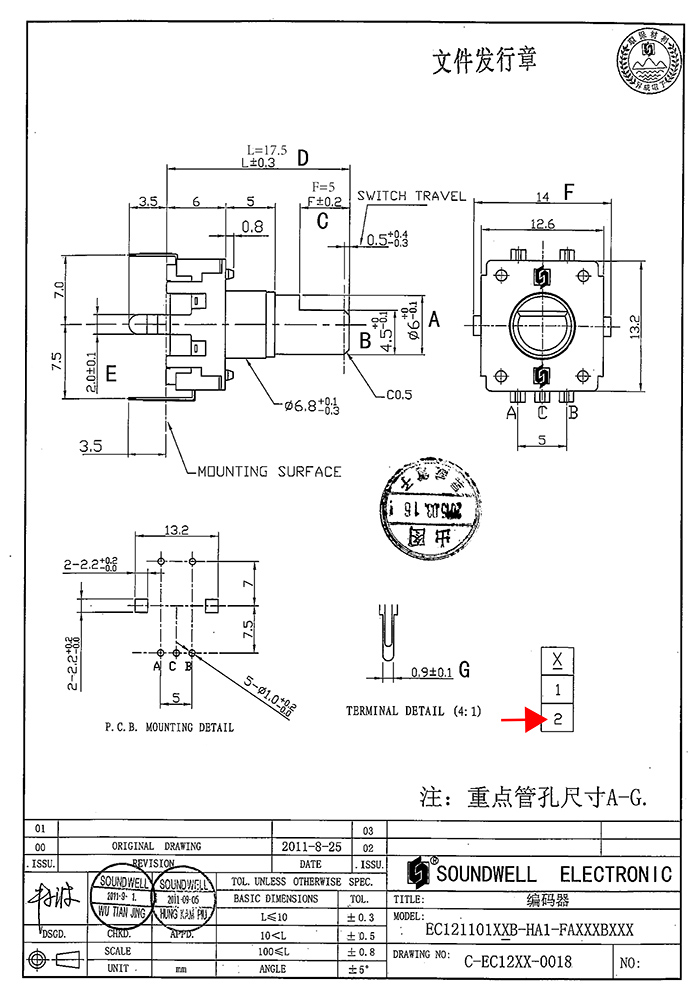 EC12帶開關(guān)編碼器規(guī)格書